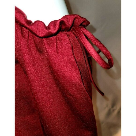 Lilypad Cold Shoulder Blouse - Beautiful Dark Red - Size S - Picture 7 of 10